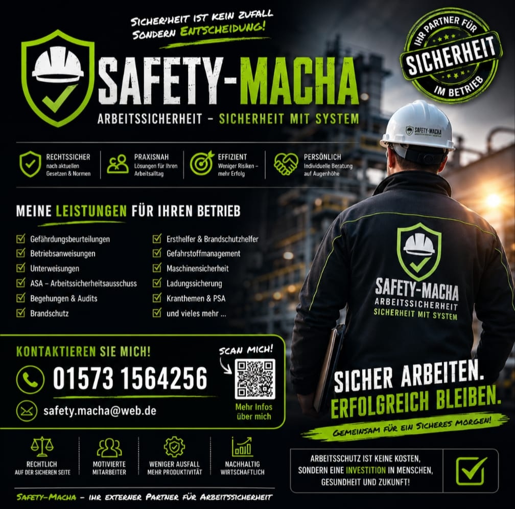 Safety-Macha Arbeitssicherheit - Sicherheit ist kein Zufall sondern Entscheidung